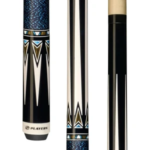 Players G3399 Pool Cue – Blue Linen Wrap, Black/Blue Graphics, 18–21 oz - Picture 1 of 3