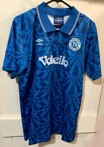 SSC Napoli 91 92 93 Shirt Retro Jersey Voiello Umbro 90s L Calcio Zola Careca - Picture 1 of 8