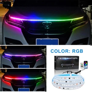 Tira de Luz LED Flexible para Capó Coche 71" RGB DR Parrilla Faro APP Control Remoto - Imagen 1 de 14