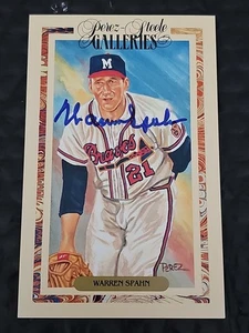 WARREN SPAHN Perez Steele Masterworks HOF Postcard On Card Auto Milwaukee Braves - Picture 1 of 4