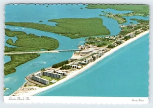 Tarjeta postal vintage 4x6 HMT-3 de Bonita Beach Florida vista aérea - Imagen 1 de 2