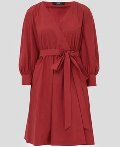 🌟 Weekend MaxMara 🔥 Faiti Dress Cherry Red Cotton Poplin Size IT46_FR44_D42 - Imagen 1 de 18