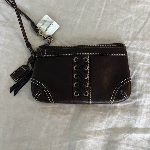 Bracciale Coach in pelle marrone nuovo con etichetta