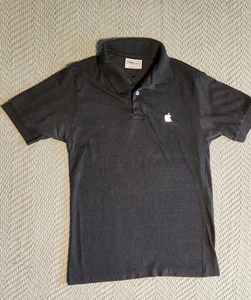 Vintage 2000s Apple Hanes Employee Polo Shirt Small Black Education Dept. - Picture 1 of 13
