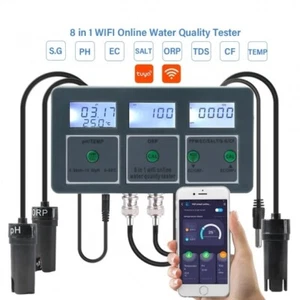 8-IN-1 MULTI METER TESTER EC CF TDS PH °C °F REDOX  ORP % ZOUT WIFI NL* P38 - Foto 1 di 5