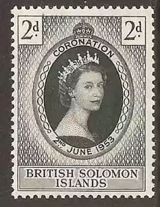 BRITISH SOLOMONS 1953 QEII CORONATION BRILLIANT MNH SUPERB - Picture 1 of 2