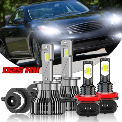 Kit de 4 bombillas LED altas/bajas + luces antiniebla para Infiniti M56 2011-2012 2013 Foto 1 de 4