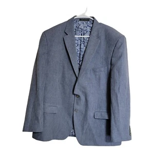 CHAPS Jacket Men 48R Blue Sport Coat Career Formal Paisley Floral Mottled Casual - Picture 1 of 12