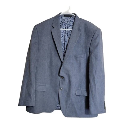 CHAPS Jacket Men 48R Blue Sport Coat Career Formal Paisley Floral Mottled Casual - Image 1 of 4