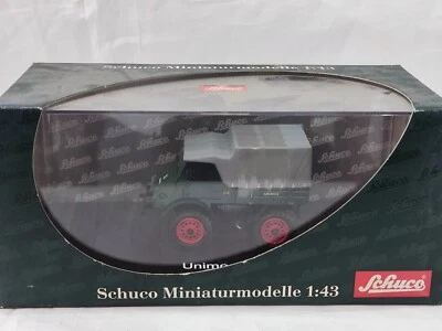Schuco 1/43 - 03111 Unimog 401 Green + Canvas Diecast Model Truck - Image 1 of 4