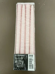 IKEA Discontinued KLOKHET Unscented candle Light Pink 8x25cm 104.134.82 Candles - Picture 1 of 3