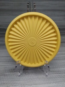 "Cubierta de sello de tapa redonda Tupperware 808 amarillo 6 1/2" ""cada uno" - Imagen 1 de 12