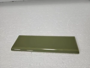Avocado Green Ceramic Tile Bullnose Subway Backsplash Trim Mid Century Modern - Picture 1 of 24
