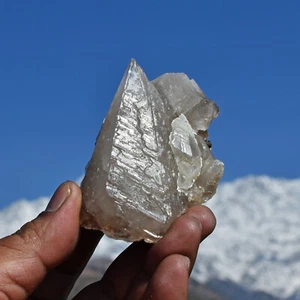 TIBETAN GLACIER SMOKY CALCITE CRYSTAL CLUSTER STELLAR BEAM DOG-TOOTH NIRVANA ICE - Picture 1 of 10