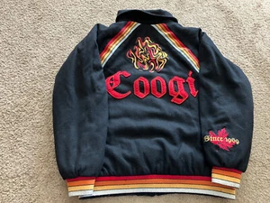 Coogi Jacket Mens Medium Full Zip Black Red Vintage Y2K - Picture 1 of 18