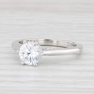 New Round Semi Mount Engagement Ring Diamond 18k Gold Certificate Sz 6.5 Tacori - Picture 1 of 11