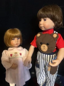 Julie Good Kruger Dolls Bear Hugs Little Boy 20" & Good Friends Doll 16" - Picture 1 of 15