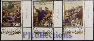 3776 - VATIKAN - VATIKANSTADT 2009 LA DISPUTA DEL SACRAMENTO FULL SET 3 BRIEFMARKEN GEBRAUCHT - Bild 1 von 1