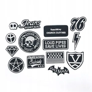 14er Set SCHWARZE Applikationen Patches Bügelbild Flicken Aufnäher zum Aufbügeln - Bild 1 von 7