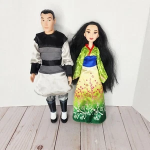 Disney Store Set Mulan & Li Shang Classic Doll Lot 12" Mulan Set of 2 - Picture 1 of 4