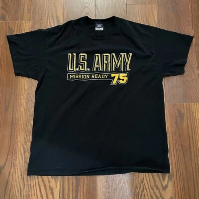 MV Sport US Army Mission Ready 75 Black T Shirt Men’s XL Short Sleeve Crew Neck - Image 1 of 4
