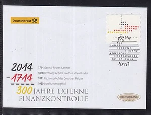 8267) Alemania 2014 - 300 años de control financiero externo de hermoso FDC - Imagen 1 de 1