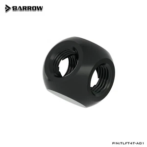 Barrow G1/4" 4 Way Ball Fitting Splitter Metalic Cube Tee TLFT4T-A01 Black - Picture 1 of 4