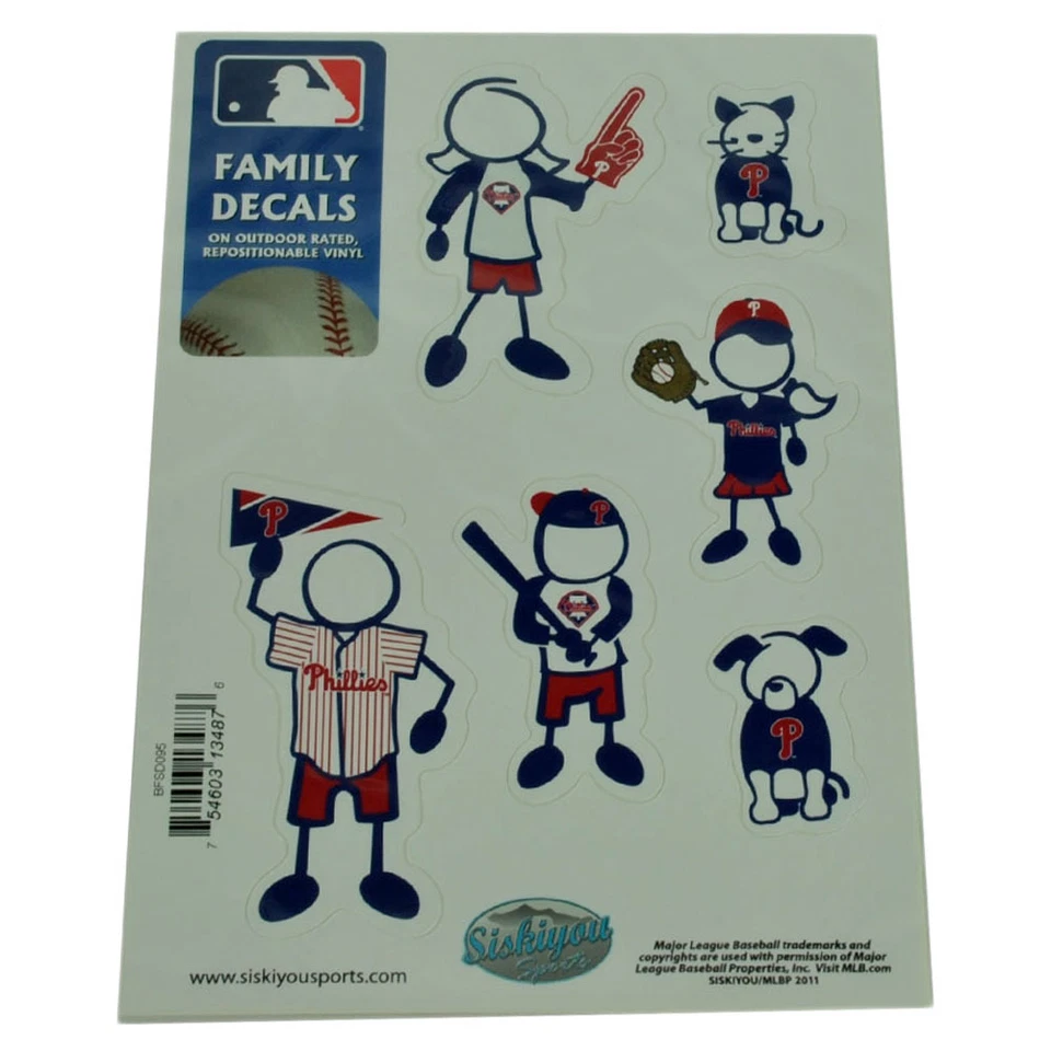 Juego de calcomanías familiares MLB Philadelphia Phillies coche vinilo reposicionable automóvil  Foto 1 de 1