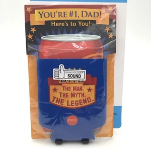 Fathers Day Dad Greeting Card With Drink Holder Coolie + Sound - Picture 1 of 5