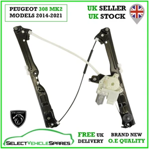 OE NEW PEUGEOT 308 MK2 PASSENGER LEFT FRONT WINDOW REGULATOR & MOTOR 2014-2021 - Picture 1 of 6
