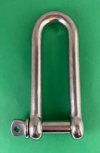 Stainless Steel 316 Long D Shackle 5/8" (16mm) Marine Grade Dee - Picture 1 of 5