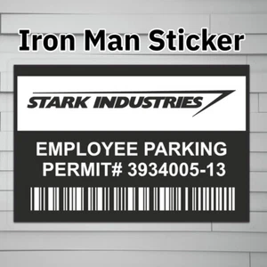 Stark Industries Employee Parking Permit (Vinyl Decal Sticker, Car laptop window - Picture 1 of 5