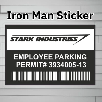 Stark Industries Employee Parking Permit (Vinyl Decal Sticker, Car laptop window - Image 1 of 4
