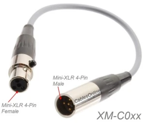 Mini XLR 4-Pin Female to Mini XLR 4-Pin Male Pro Audio Cable - Picture 1 of 4
