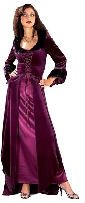 Purple Gothic Lady Vampire Renaissance Fancy Dress Up Halloween Adult Costume - Image 1 of 2