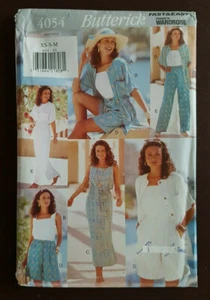 B-4054 Top Dress Shorts Pants Sewing Pattern Butterick Size XSm-Sm-Md Uncut - Picture 1 of 4