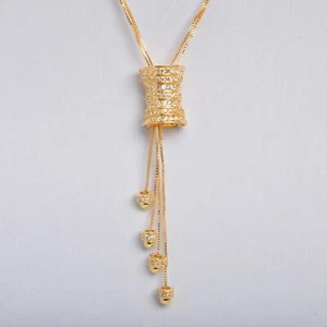 Damen Kette mit Anhänger Gold Zirkonia weiß 750 Gold 18 Karat vergoldet A2657DS - Bild 1 von 6