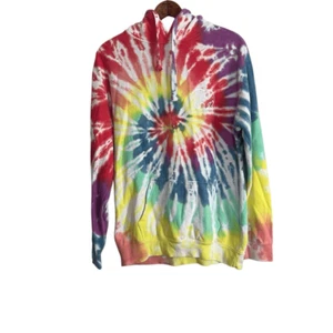 Elfenbein Ella Regenbogen Batik Bio Baumwolle Pullover Hoodie Mehrfarbig Größe Small - Bild 1 von 7