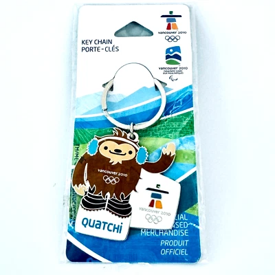 OLYMPICS 2010 VANCOUVER MASCOT QUATCHI KEY CHAIN RING SEALED COLLECTIBLE - Image 1 of 3