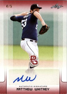 2017 Leaf Perfect Game National Showcase Red #BAMW1 Matthew Whitney Auto /5