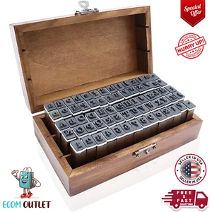 70 pcs Alphabet Stamps Set Vintage Wooden Rubber Letter Number and Symbol Diary - Picture 1 of 24