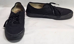 Vans low top black lace up sneakers men size 6.5 women size 8 - Picture 1 of 11