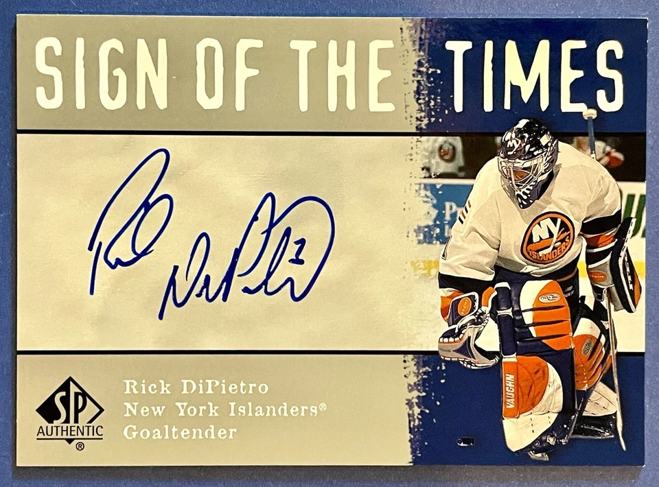 2000-01 SP Authentic Sign of the Times Rick DiPietro #RD. Lowest price listed! - Image 1 of 2