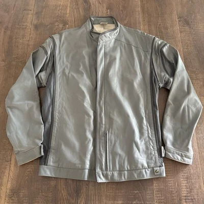 Винтажный 80-х BMW кожаная куртка серый мотоциклетный жилет езды Sz. 50 Moto Med - Изображение 1 из 4