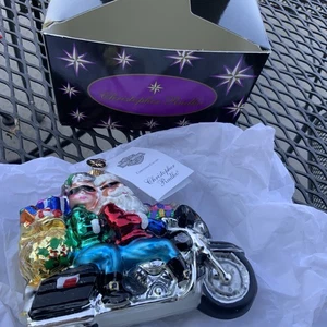 Christopher Radko Christmas Crusin 'Santa Mrs Claus auf Harley neu im Karton mit Etikett - Bild 1 von 8