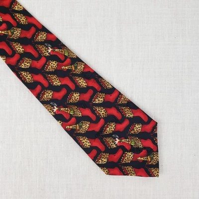 Nicole Miller Corbata de Seda Medias de Navidad Botellas de Champán Novedad 1997 Corea Foto 1 de 4