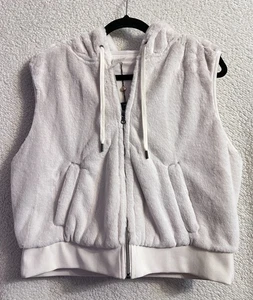 Calia by Carrie Underwood Cropped Kunstfell Hoodie Weste mit Kapuze Gr. L Neu mit Etikett Creme - Bild 1 von 6