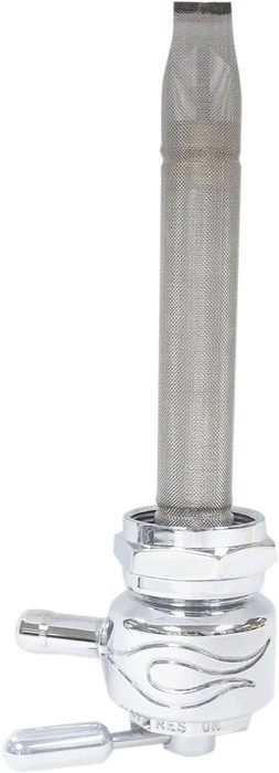 Pingel Flamed Power-Flo Petcock Chrome 90 Degree Forward 22mm Round - Image 1 of 1