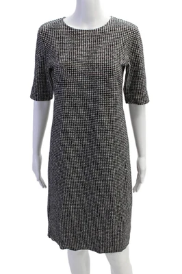 Vestido recto Agnes B para mujer negro a cuadros midi manga corta talla M Foto 1 de 4