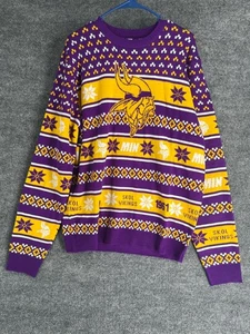 Maglione Minnesota Vikings Ugly Christmas Uomo L Felpa NFL Abbigliamento Squadra - Foto 1 di 13
